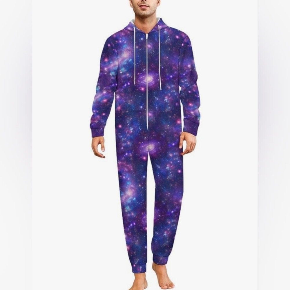 NWOT, YOUTH, Men and Women Adult L Pajamas; Sportswear Hooded Unisex Jumpsuit.